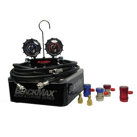 Swivel Max Chrome Manifold Gauge Set, Black SW1829189